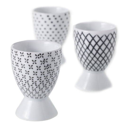 Graphic Egg Cup Set of 3 - 2"x 2.75"
