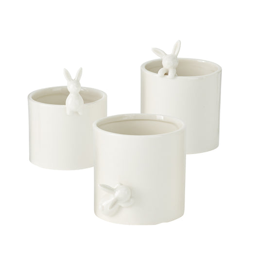 Peeking Bunny Pots 4.5"x 3.5"x 3.5"
