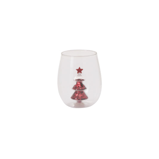 Glitter Tree Drinkware 3.5"x 4.25"