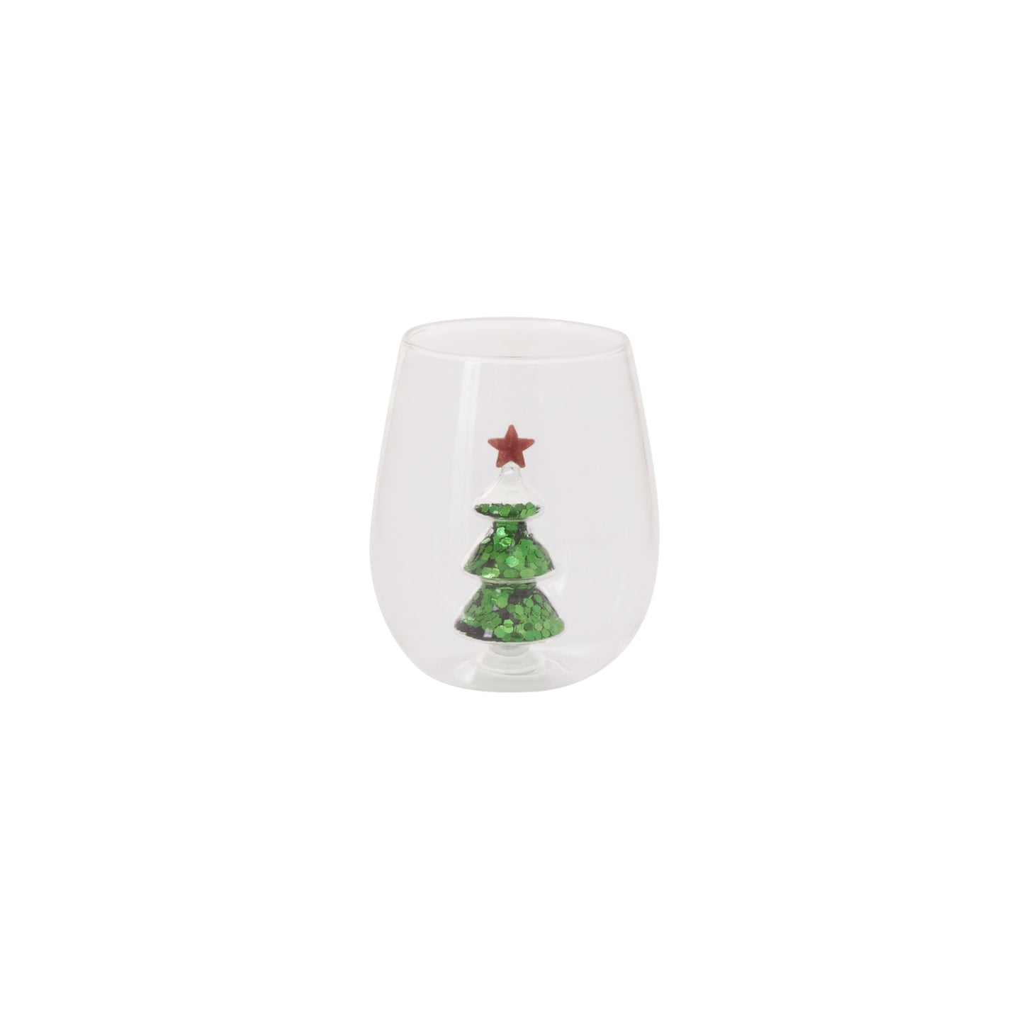 Glitter Tree Drinkware 3.5"x 4.25"
