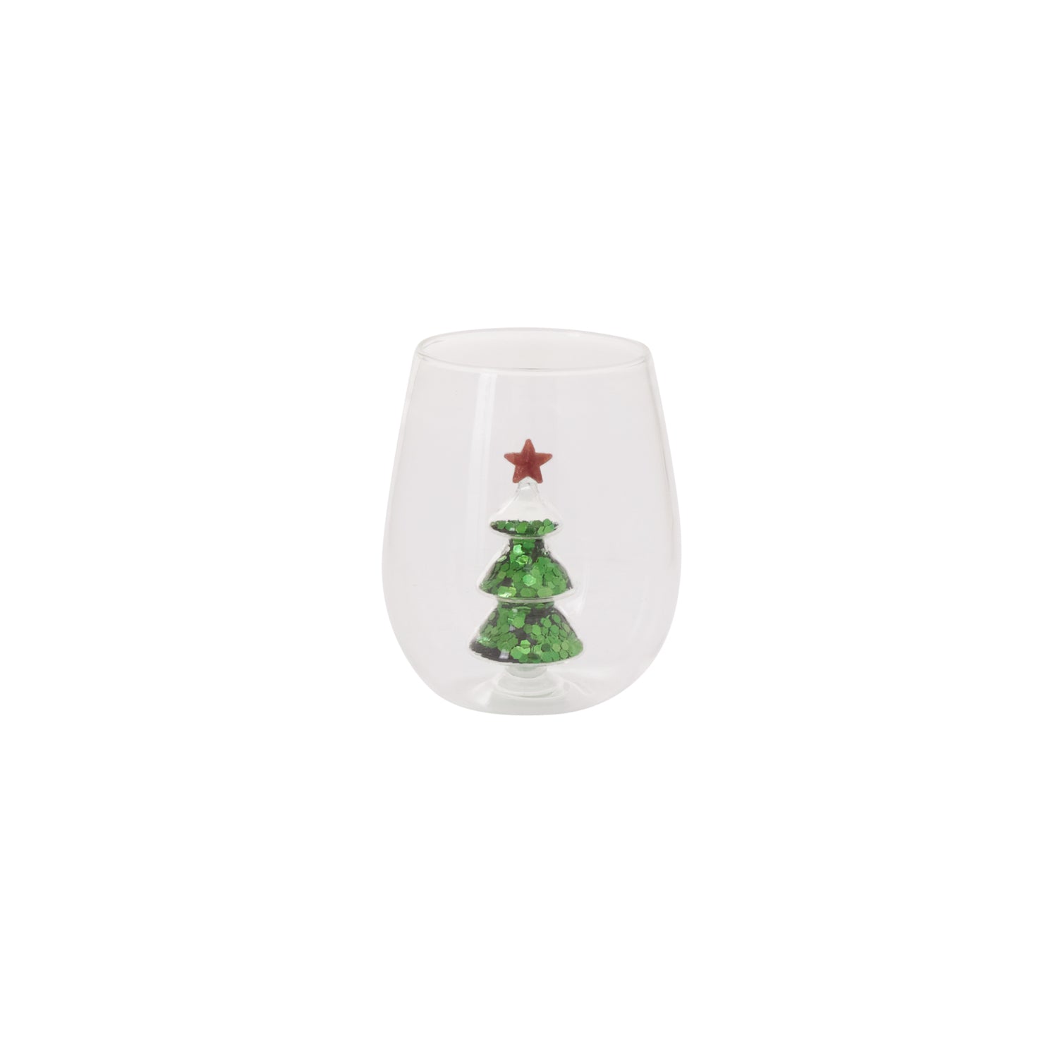 Glitter Tree Drinkware 3.5"x 4.25"
