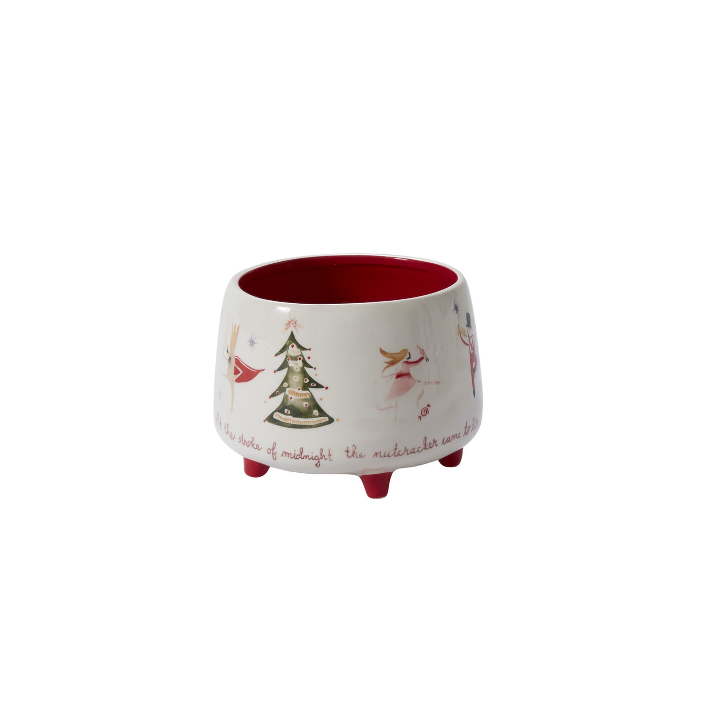 Nutcracker Ballet Footed Pot 6"x 6"x 4.5"