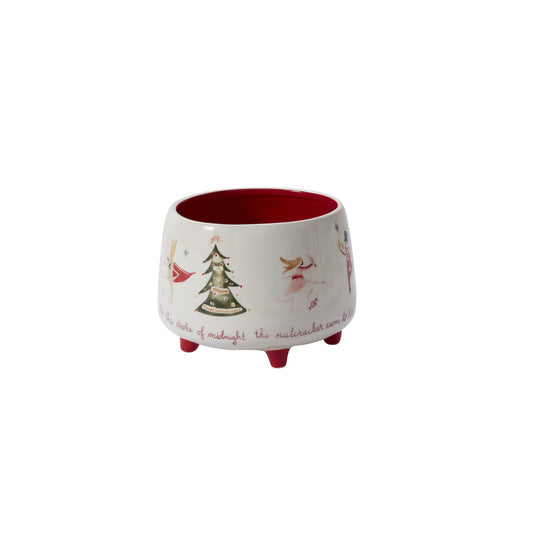Nutcracker Ballet Footed Pot 6"x 6"x 4.5"