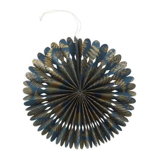 Jewel Tone Paper Fan Sapphire 12"