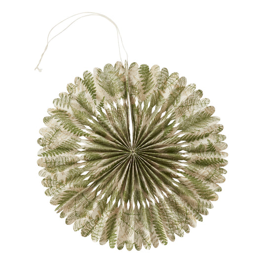 Jewel Tone Paper Fan Cream 16"