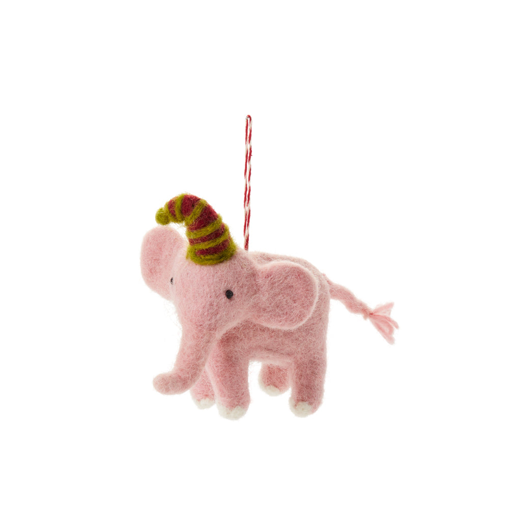 Pink Elephant Ornament 5"x 3"x 5"