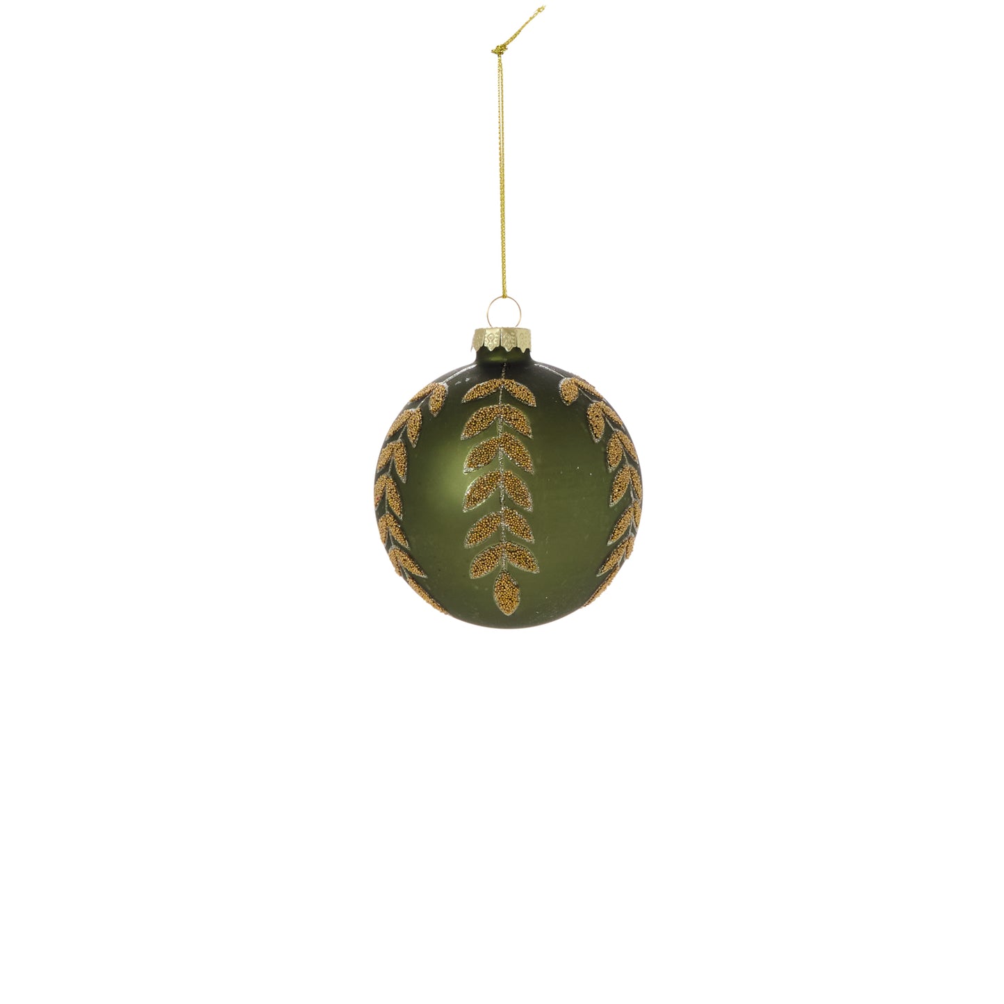 Beaded Leaf Ornament 3"