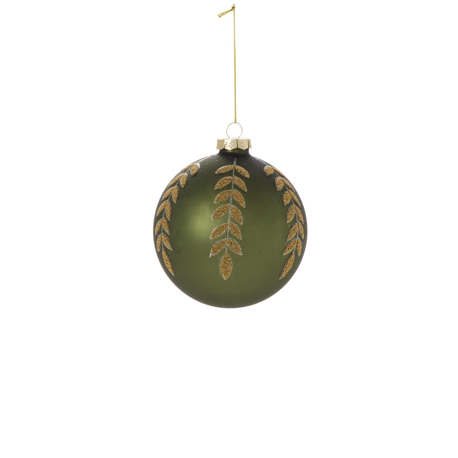 Beaded Leaf Ornament 4"