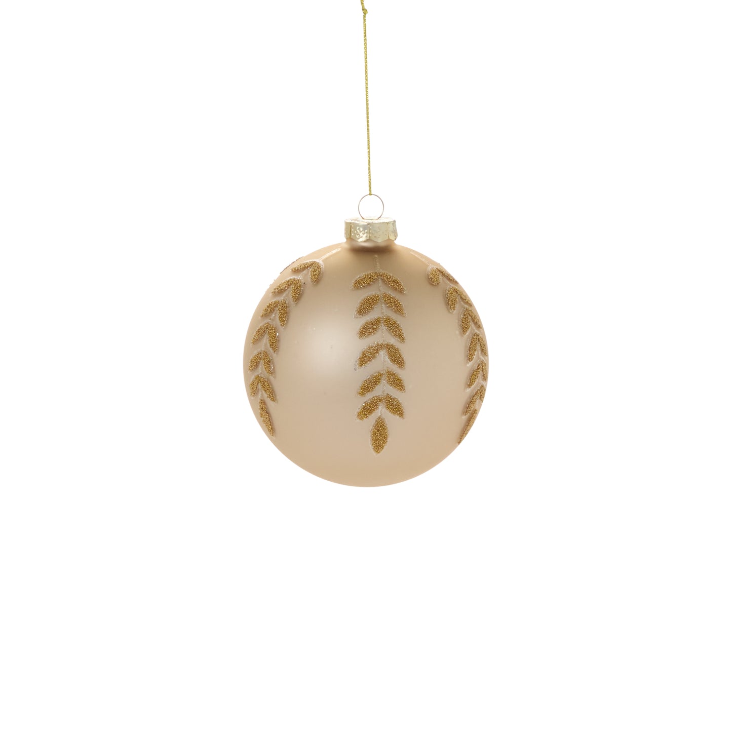 Beaded Leaf Ornament 4"