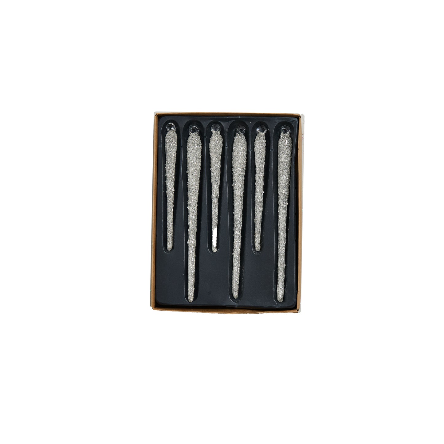 Glitzy Icicle Ornament Set of 6 - 5.75"x 1"x 7.75"