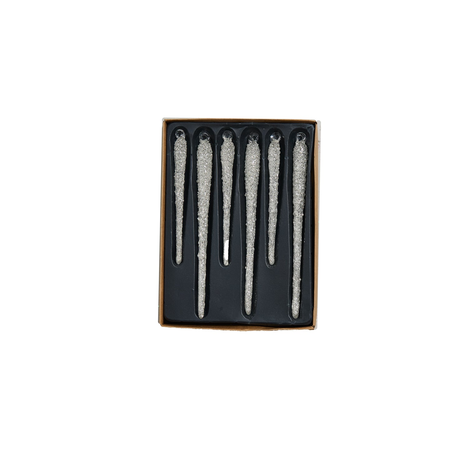 Glitzy Icicle Ornament Set of 6 - 5.75"x 1"x 7.75"