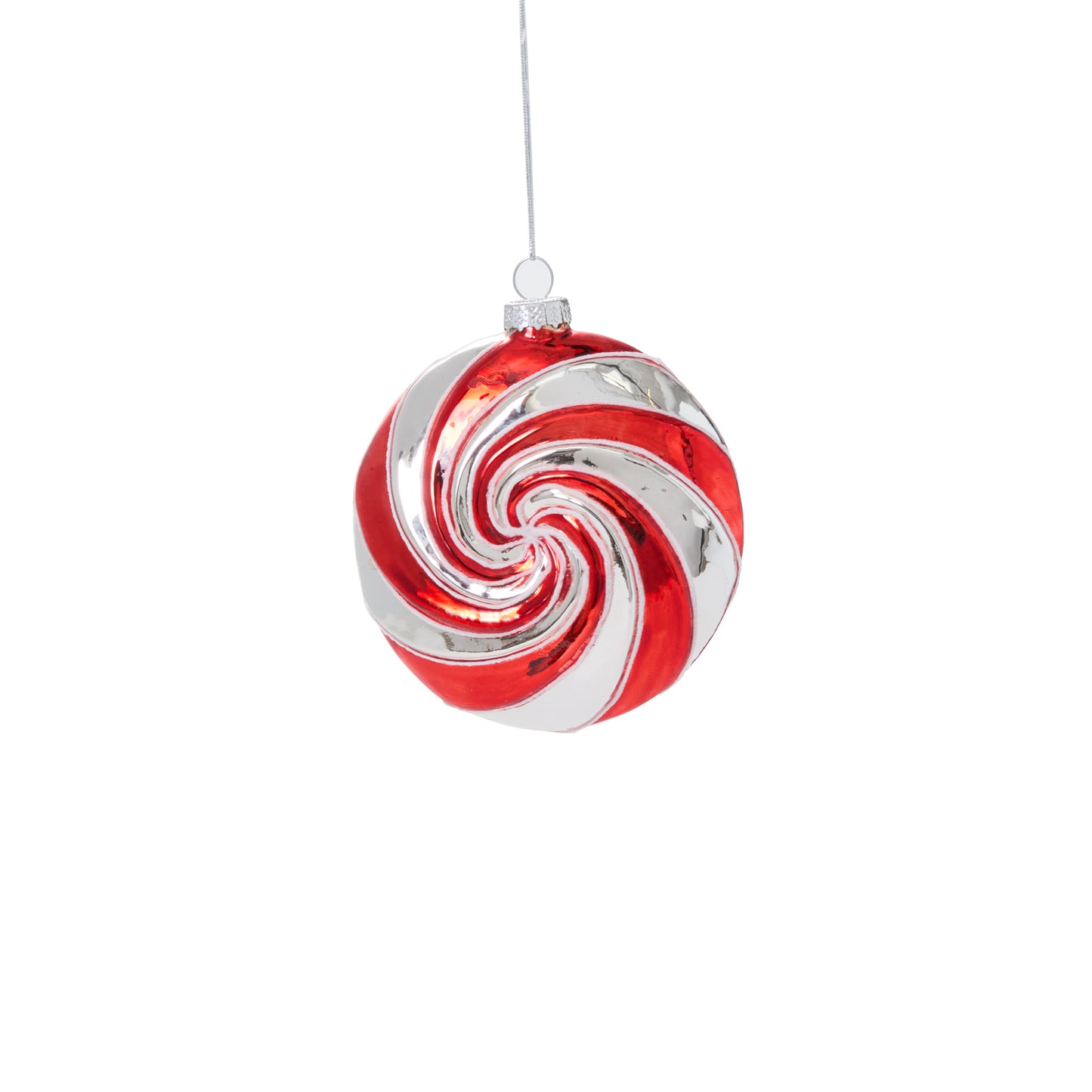 Peppermint Swirl Ornament 4"