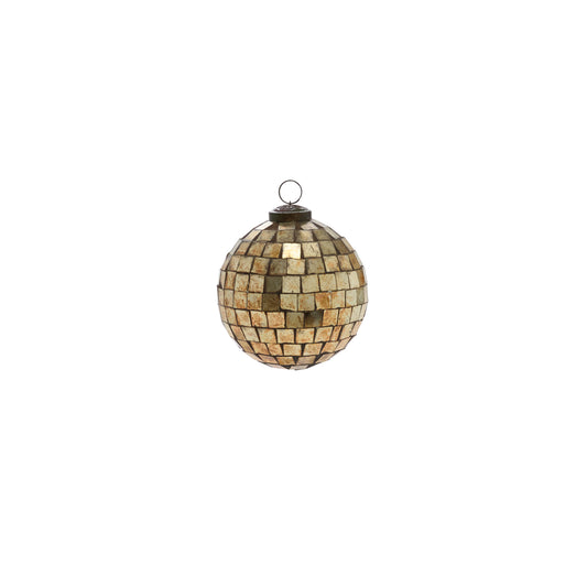Antiqued Disco Ball Ornament 4"