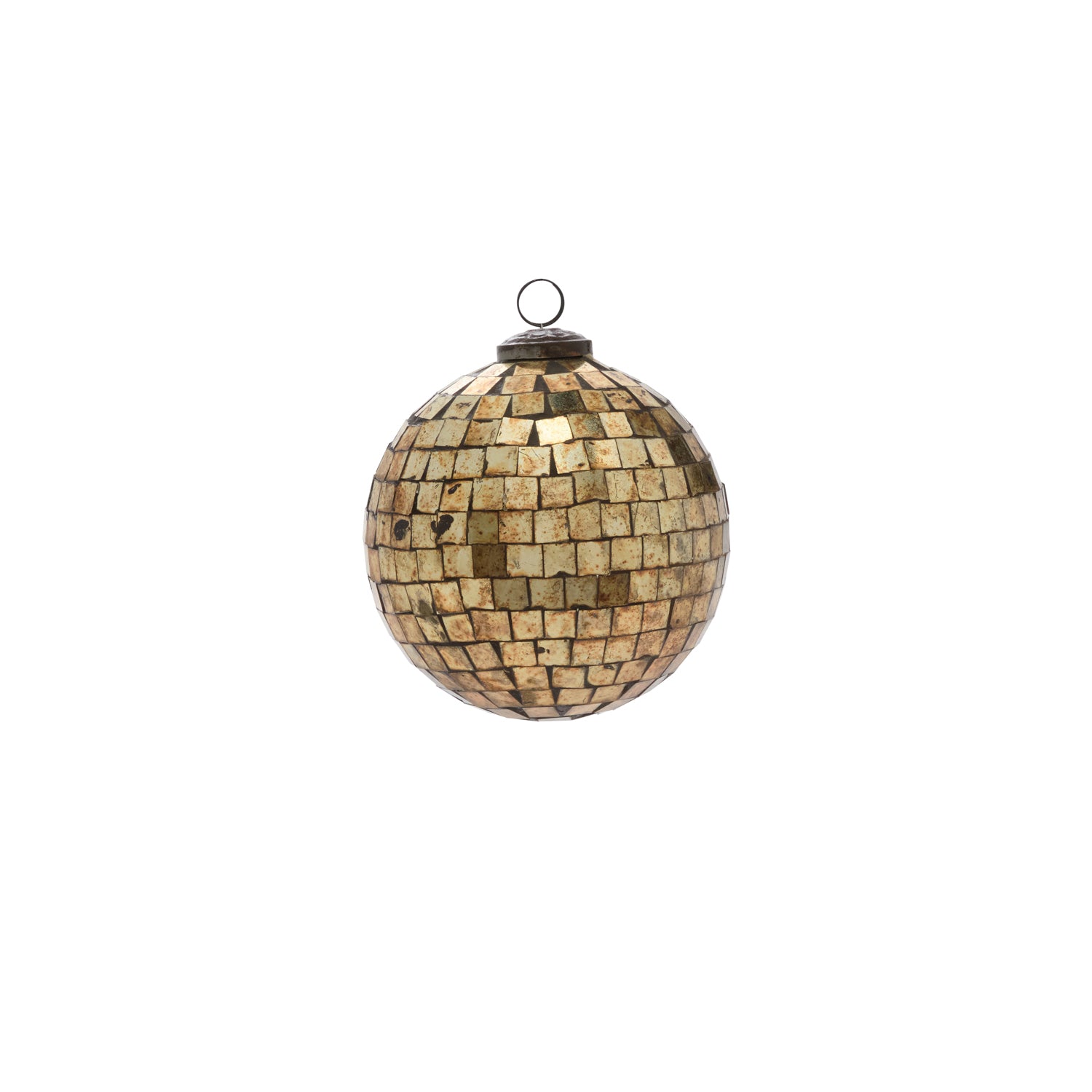 Antiqued Disco Ball Ornament 5"