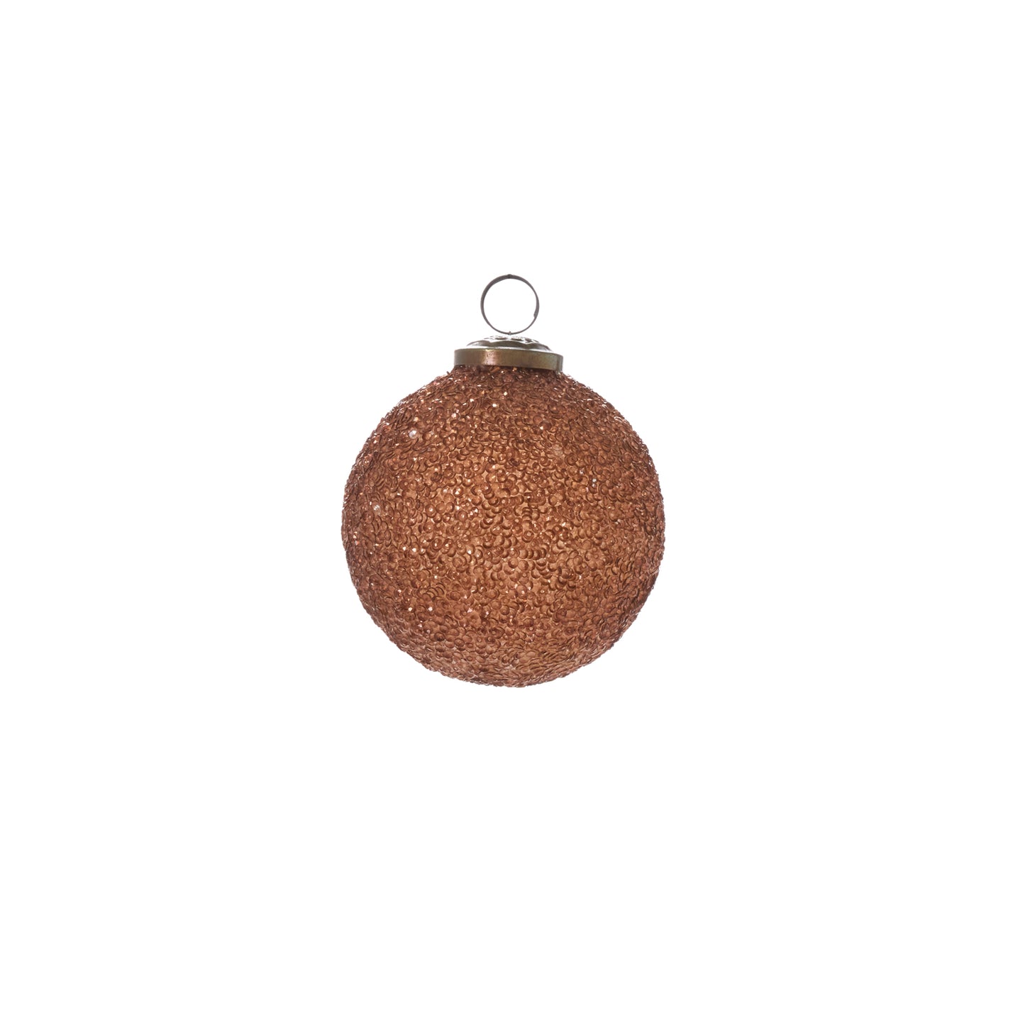 Copper Glitter Ornament 4"