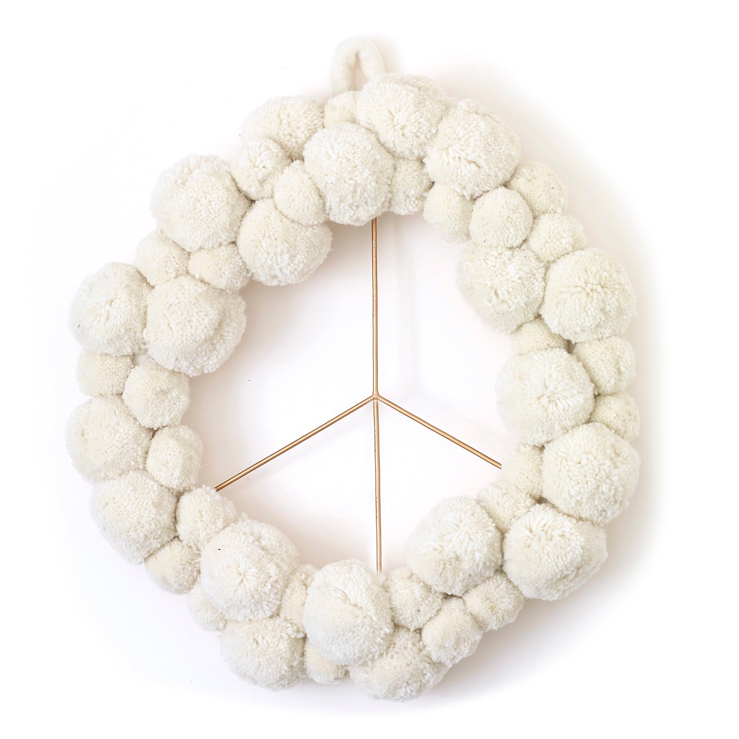 Peace + Pom Wreath 17.5"