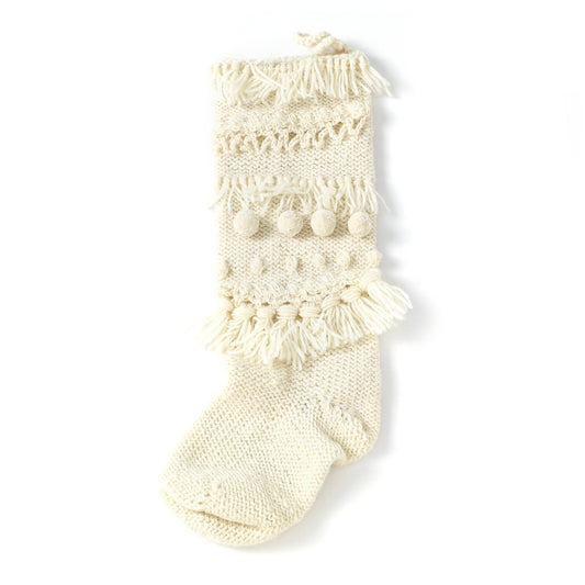 Hand Knit Stocking 6.25"x 20"