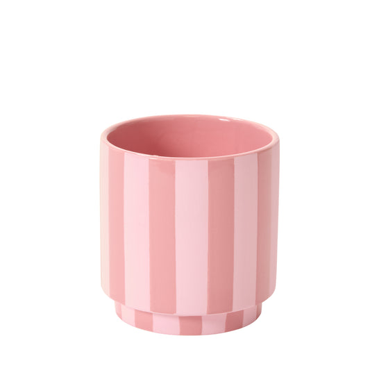 Pink Striped Pot 5"x 5.25"