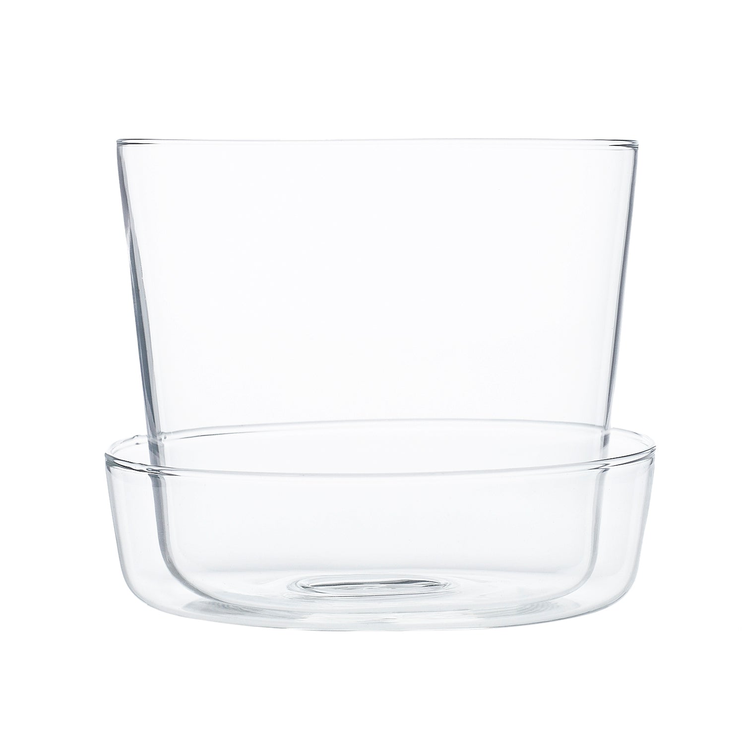 Glass Pot with Saucer 4.75"x 4"