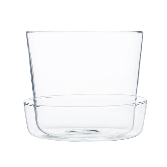 Glass Pot with Saucer 4.75"x 4"