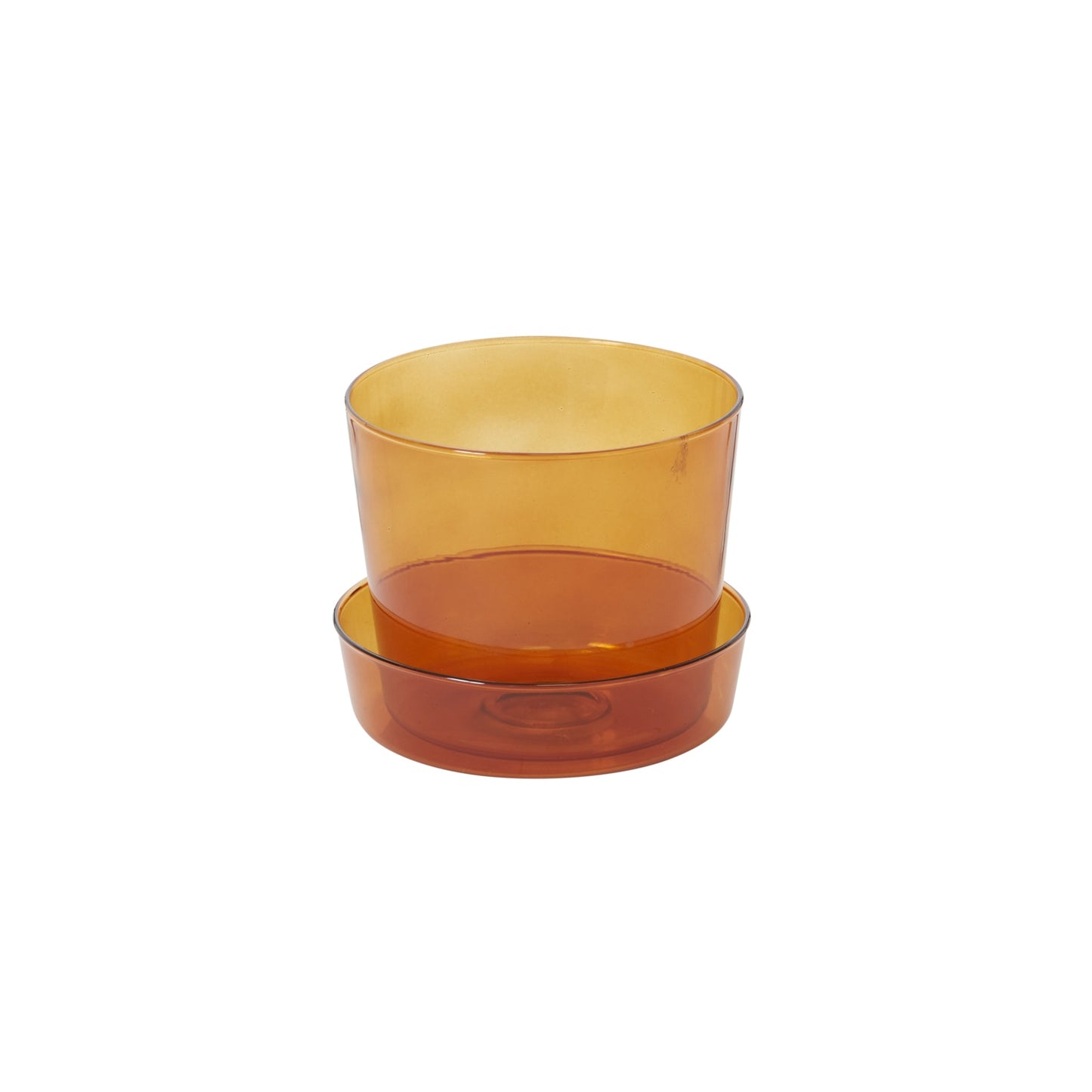 Glass Pot with Saucer 4.75"x 4"