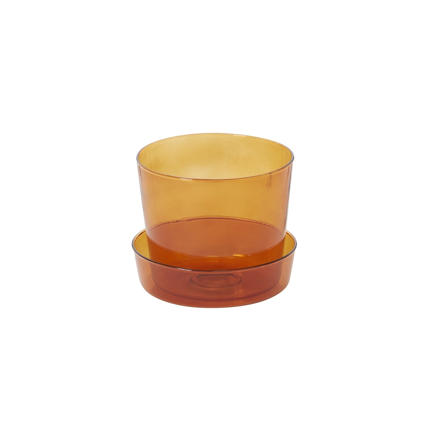 Glass Pot with Saucer 4.75"x 4"