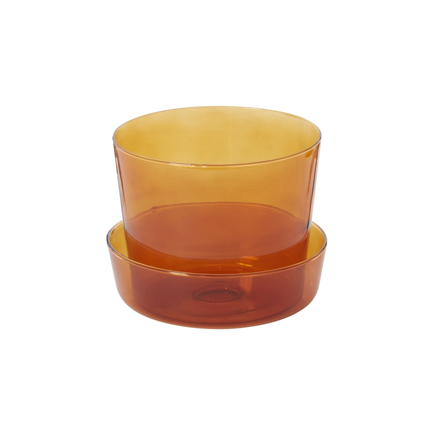 Glass Pot with Saucer 6.25"x 5"