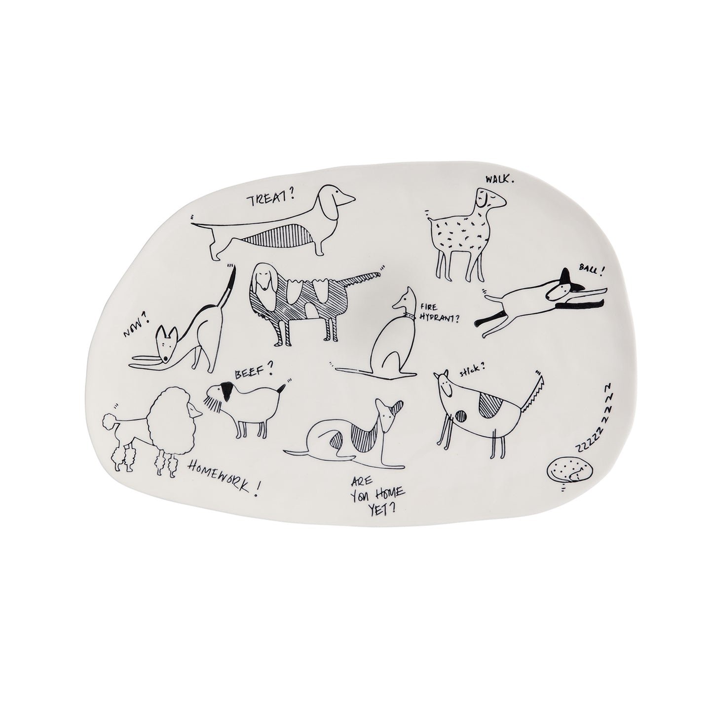 Bow Wow Platter 16.5"x 11"x 0.75"
