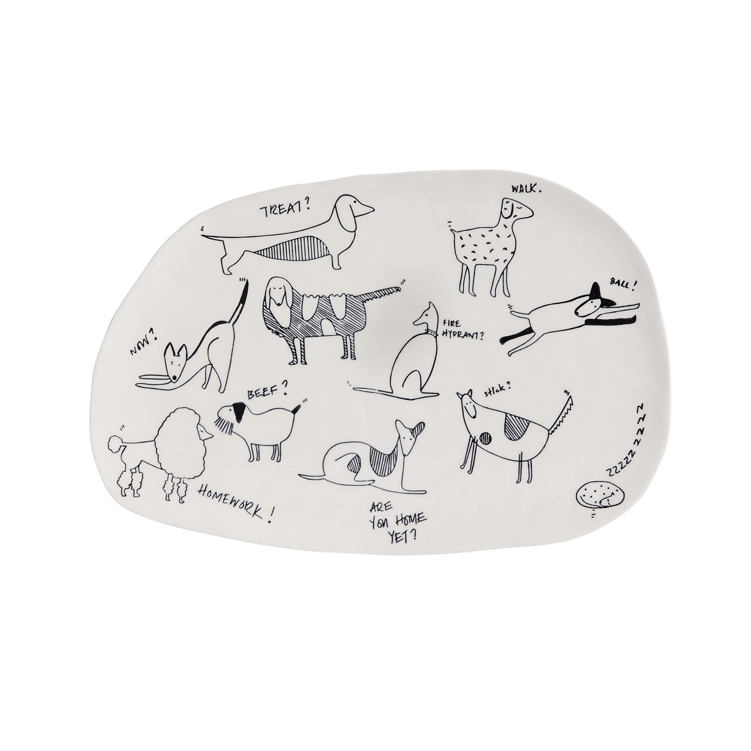 Bow Wow Platter 16.5"x 11"x 0.75"