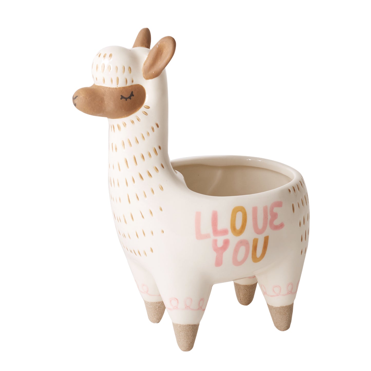 Fuzzy Feelings Llama Pot 5"x 3.25"x 6.75"