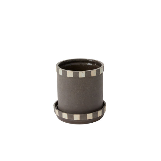 Kimo Pot with Saucer 7.25"x 7.25"