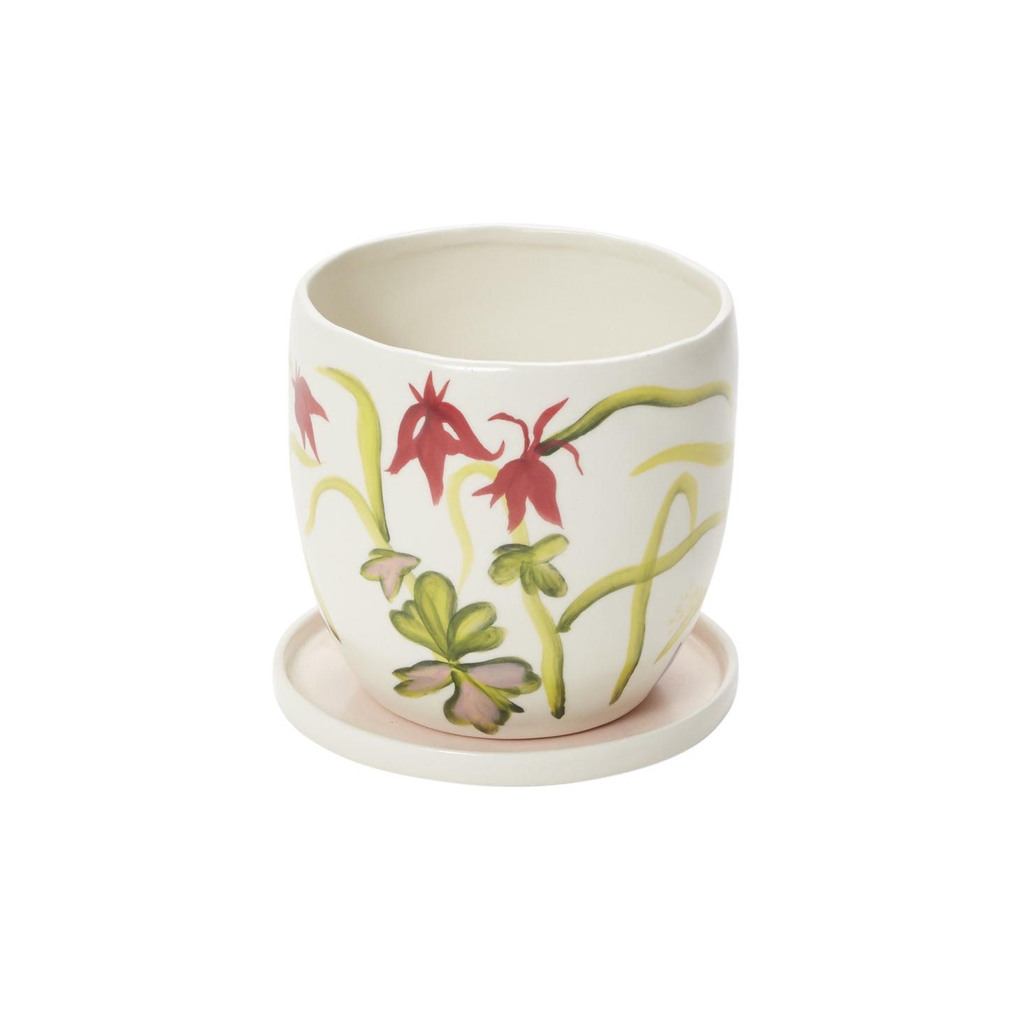 Wild Meadow Pot with Saucer 5.5"x 5.25"