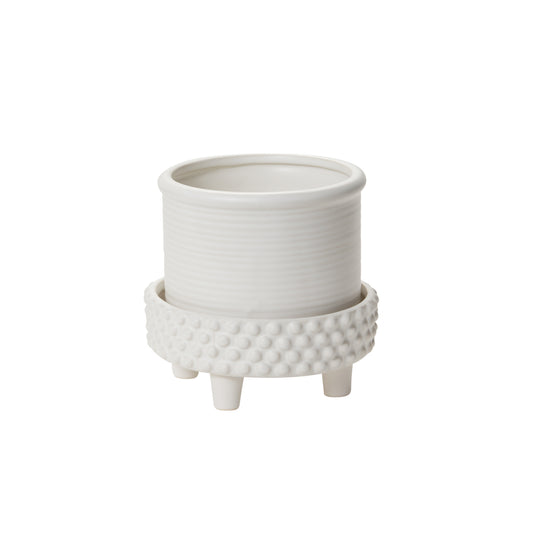 Jane Footed Pot with Saucer 6.25"x 6"