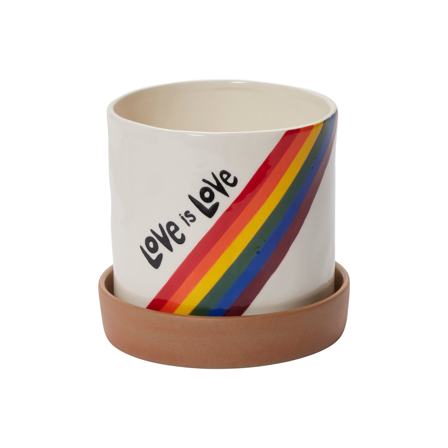 Love is Love Pot with Saucer 5.25"x 5.5"