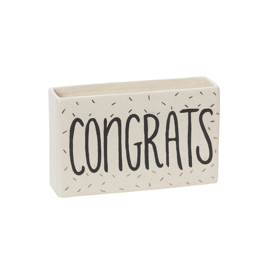 Congrats Planter 7.25"x 2.25"