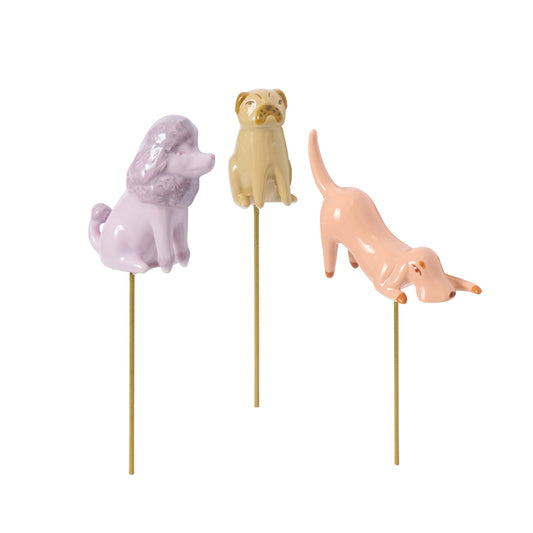 Playful Pups Plant Sticks Set of 3 - 6.25"/7.25"/8"