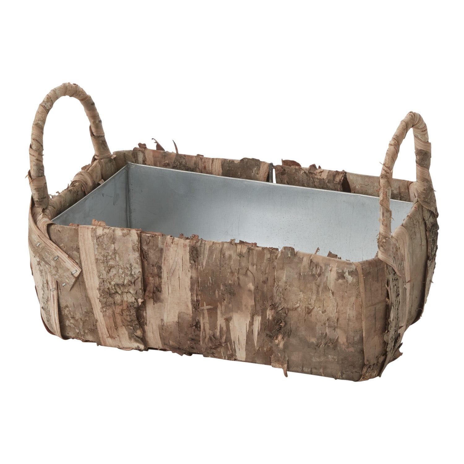 Banded Birch Basket 10.25"x5.75"x6.25"
