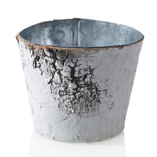 Birch Pot with Zinc 3.75"x 3"
