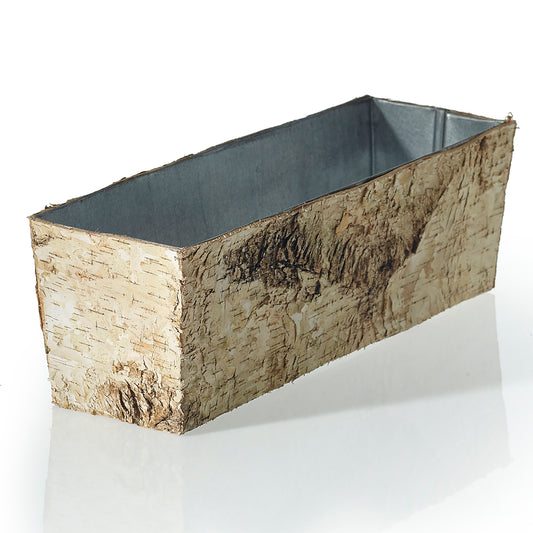 Birch Planter w/Zinc 12"x 4"x 4"