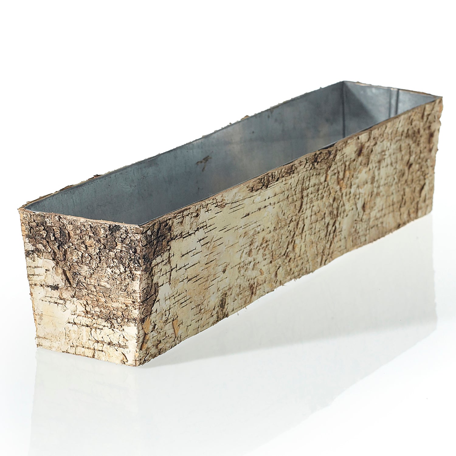 Birch Planter w/Zinc 18"x 4"x 4"