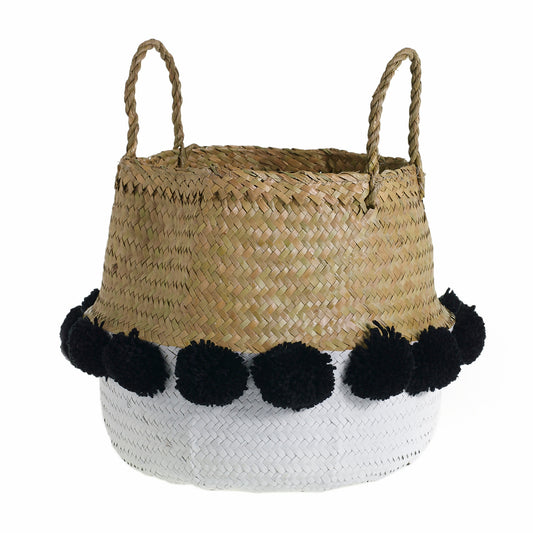 Pom Puff Basket  16.5"x 11.75"