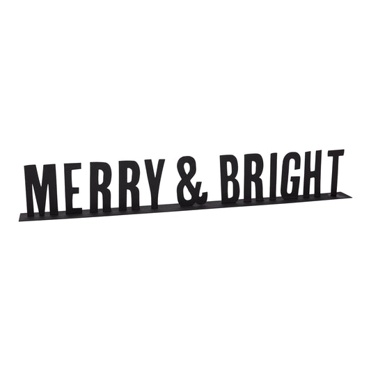 Merry & Bright Sign 40"x 2.75"x 6.25"