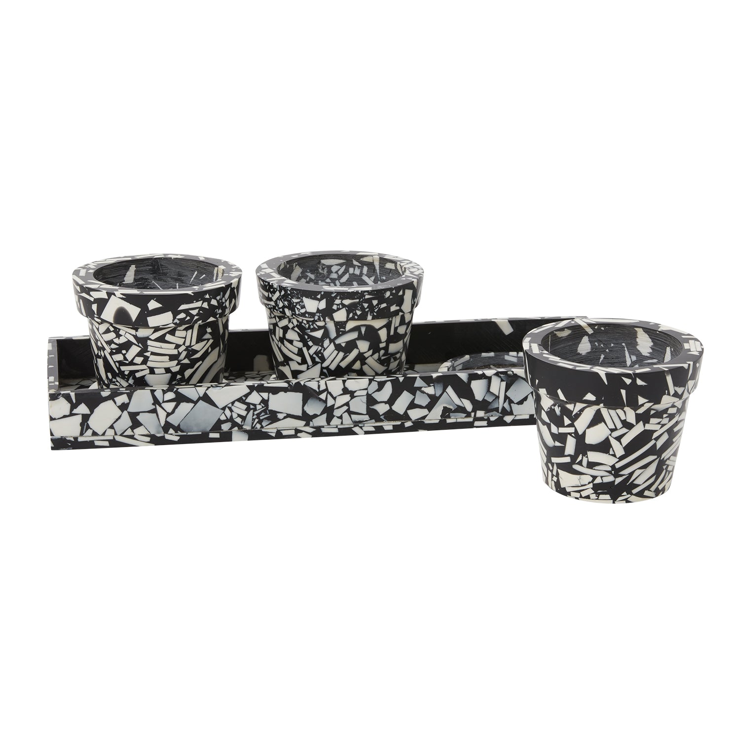Rigby Pot with Saucer Set of 3 - 13.25"x 4.25"x 3.5"