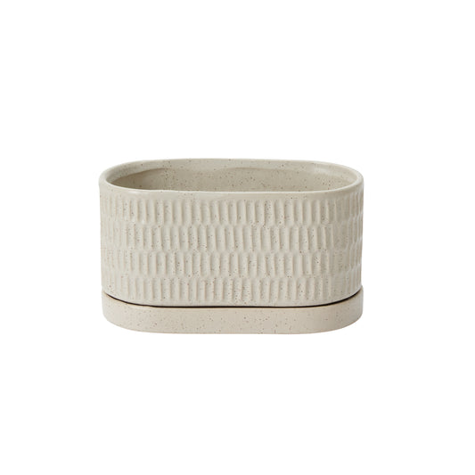 Zelle Planter with Saucer 8"x 4"x 4.5"