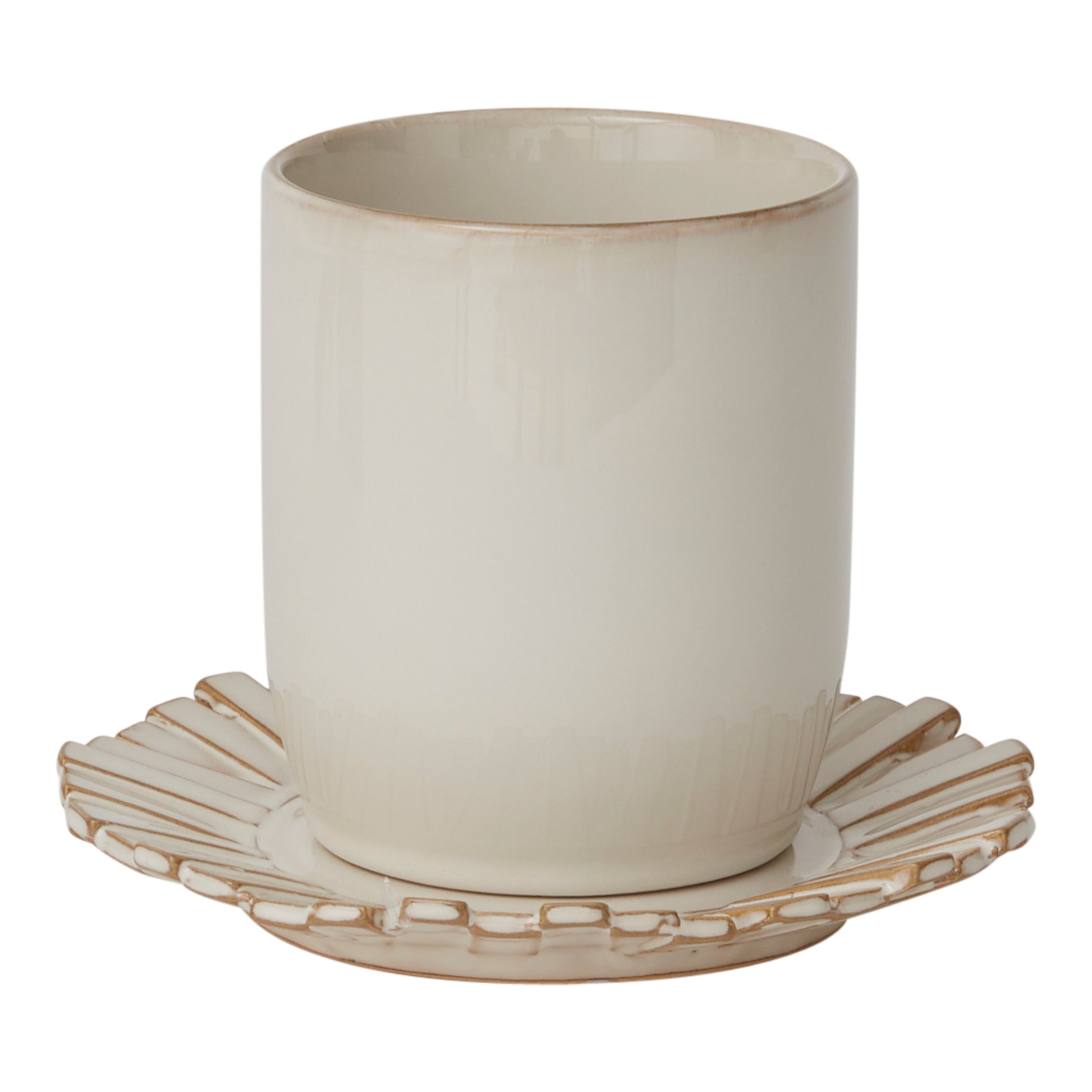 Dermot Pot with Saucer 7.25"x 5.5"