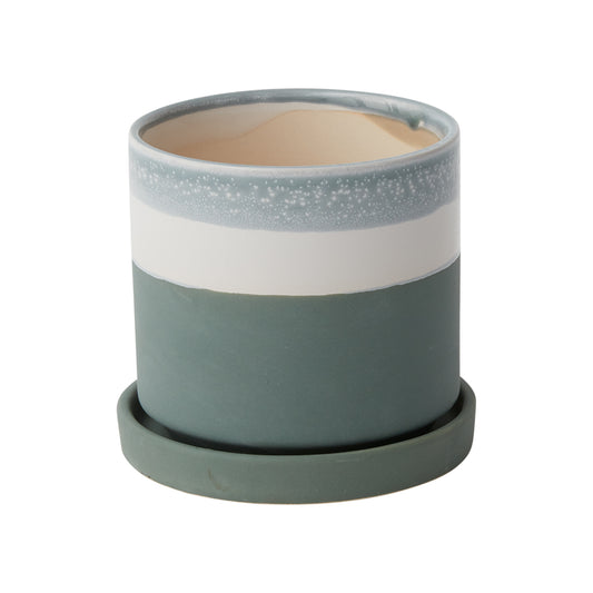 Greer Pot with Saucer 5"x 4.5"