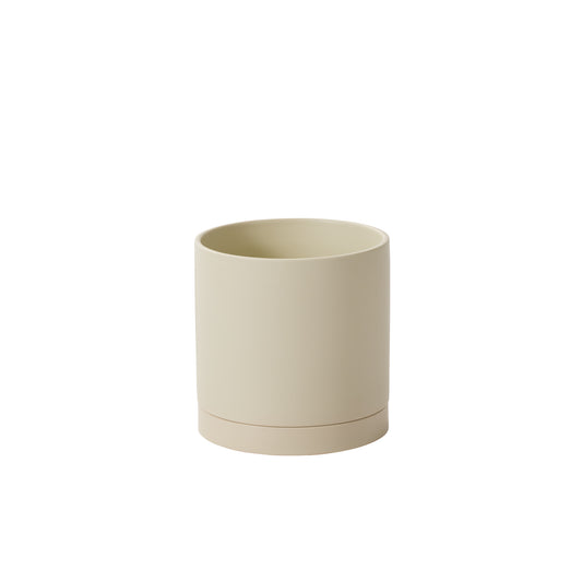 Romey Neutral Pot with Saucer 8"x 8"