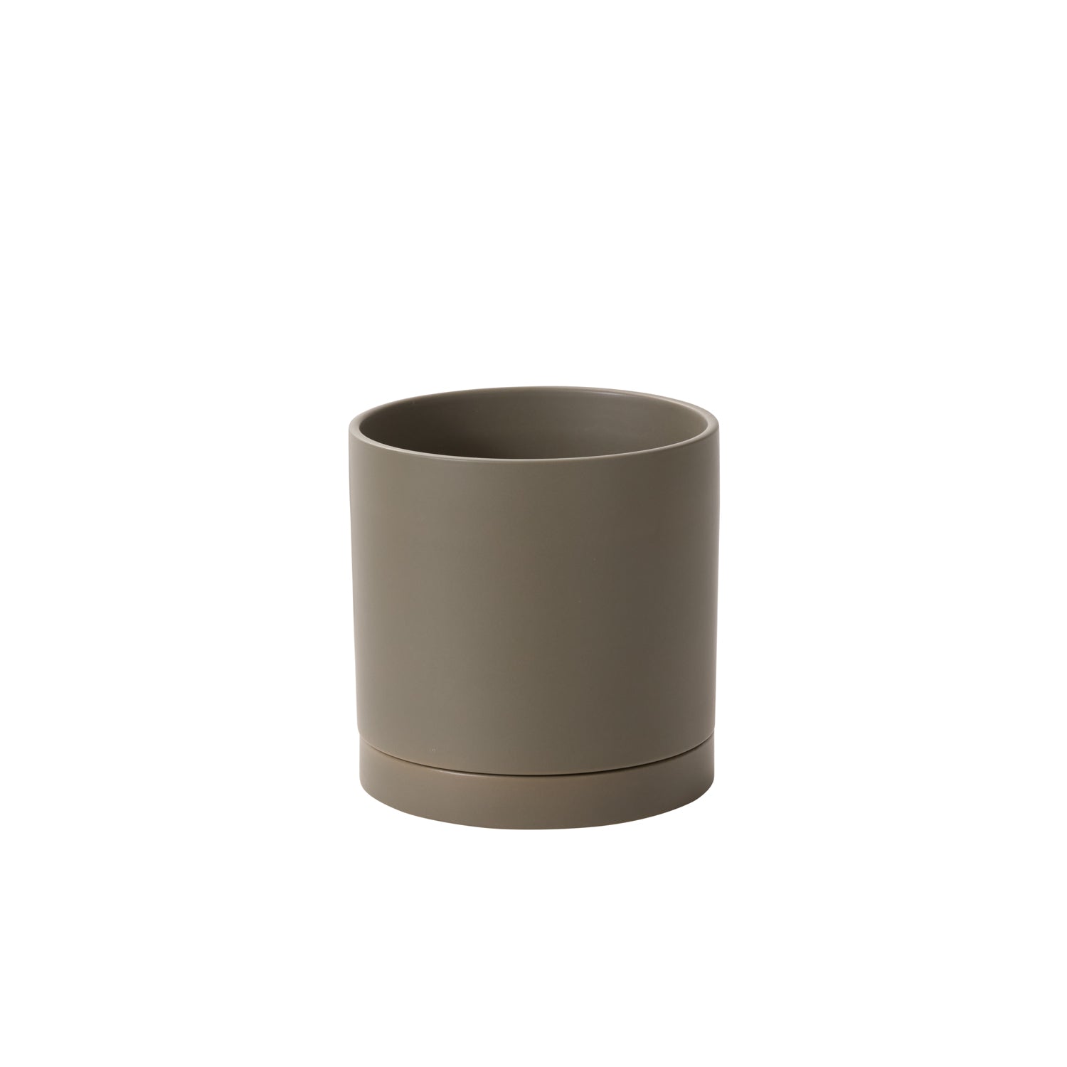 Romey Neutral Pot with Saucer 8"x 8"