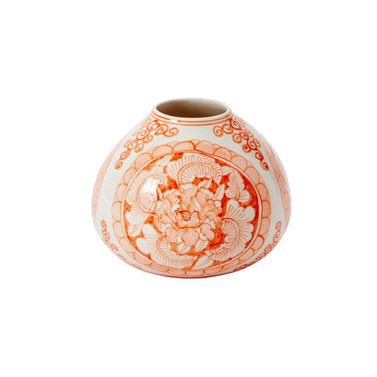 Eleanor Vase Coral 6.25"x 4.75"
