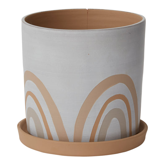 Symbol Pot with Saucer 9"x 8.5"